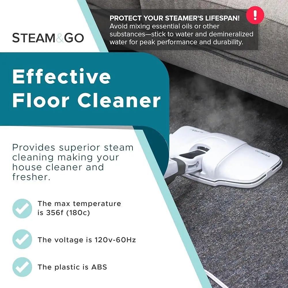 Multi-Surface Steam Mop 10-in-1 Detachable Handheld Steamer 90° Bendable Handle Tile Wood Floor Upholstery Safe Cleaning Machine