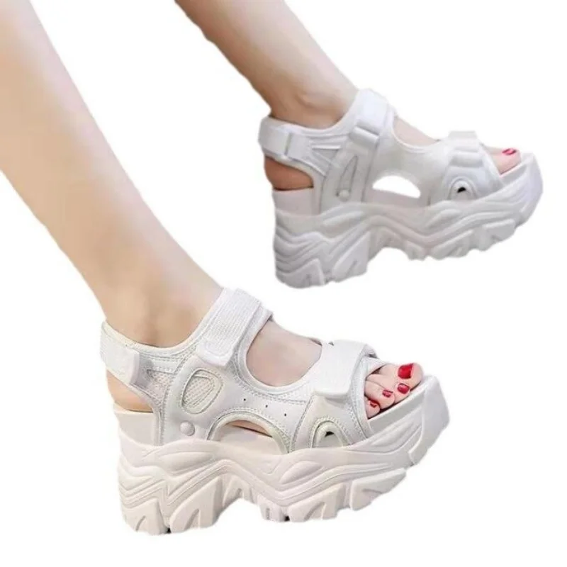 Fashion Summer Women Sandals Peep-toe Wedge Platform Sneakers Woman Thick Bottom Sandal