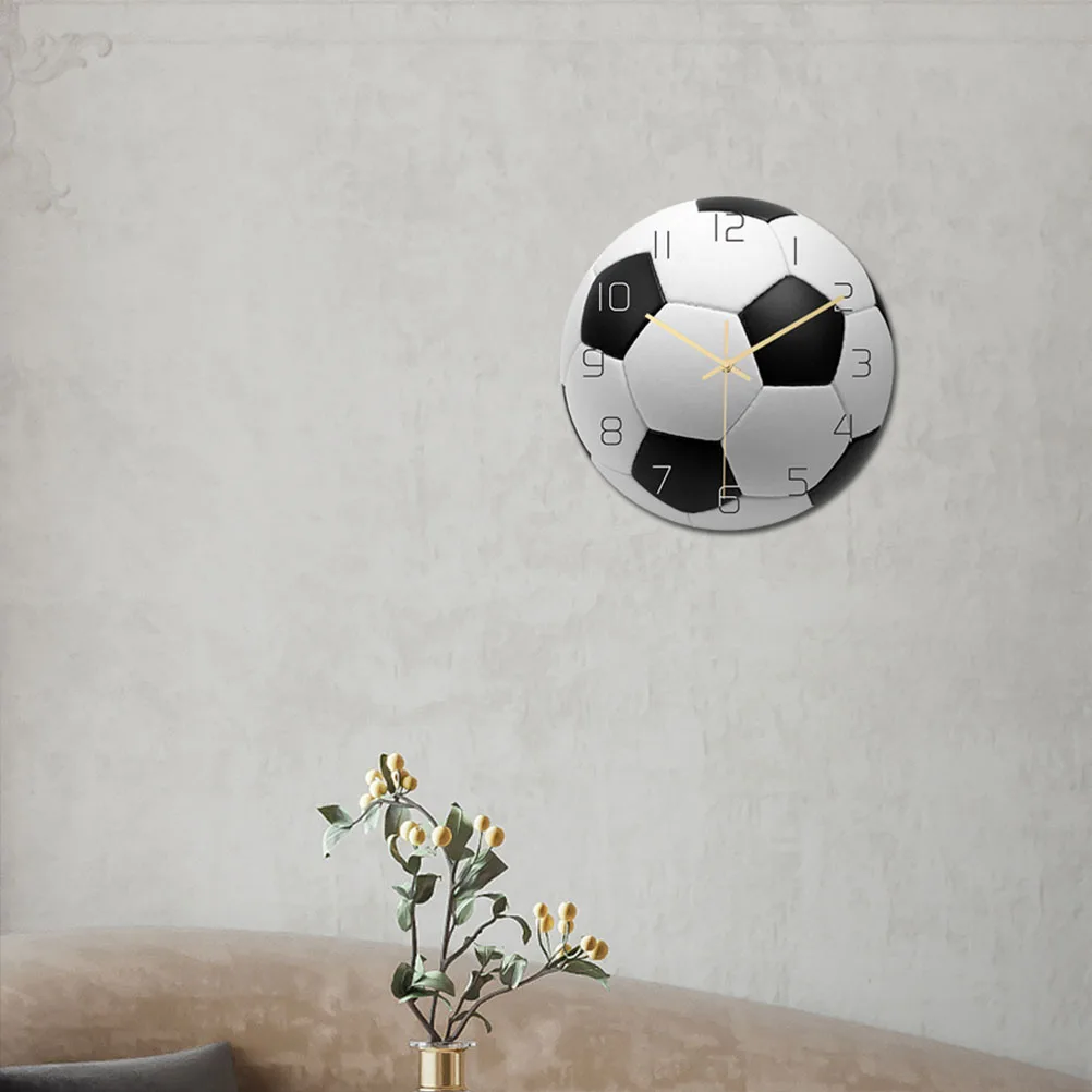 

Acrylic Football Inspired Wall Clock Silent Non-Disturbing Movement for Home Office Bedroom Study Room Decorative Time Display