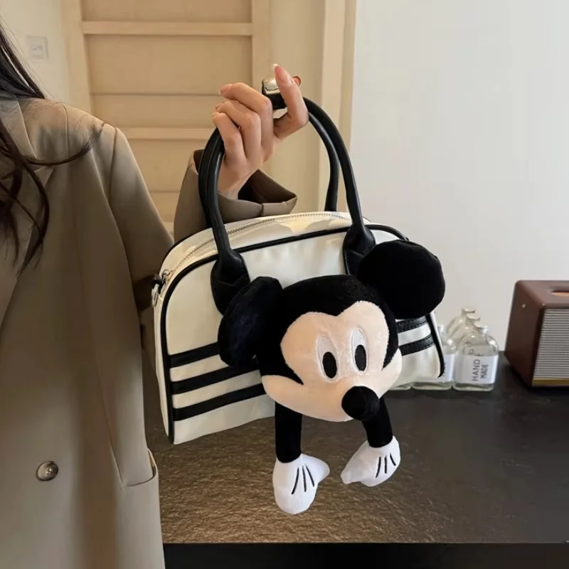 2024 Hot Mickey Fashionable Sports Large Capacity Bag Handbag Student Commuting Leisure Single Shoulder Slant Christmas Gifts