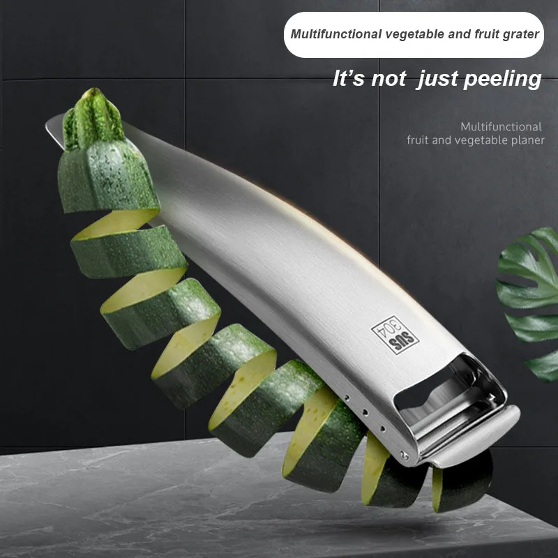 Stainless Steel Peeling Knife – Multifunctional Kitchen Peeler & Melon Planer, Compact Boat-Shaped Fruit & Vegetable Peeler