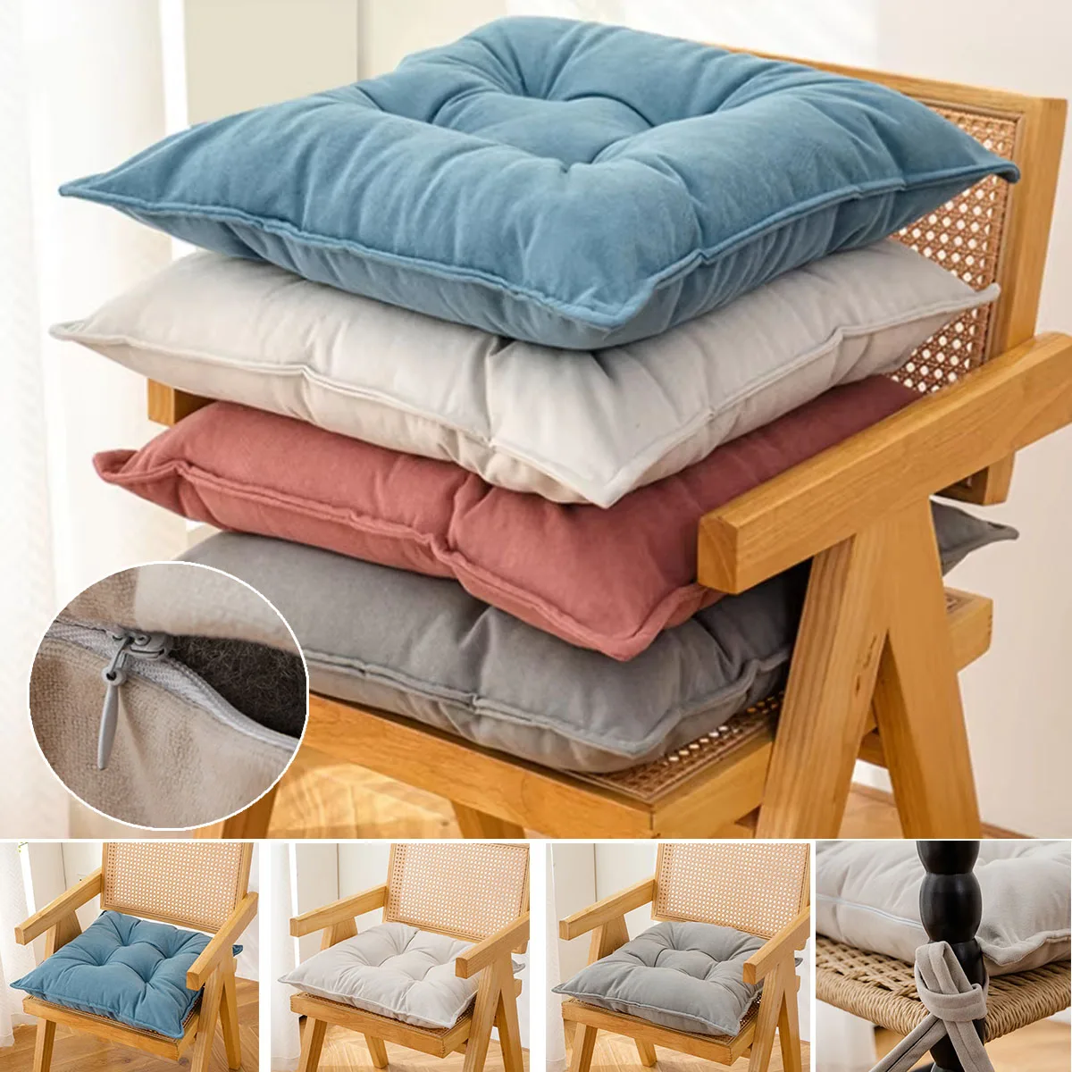 

45x45cm Solid Chair Cushion Square Mat Cotton Soft Padded Cushion Pad Office Home or Car Garden Sun Lounge Seat Cushion 쿠션