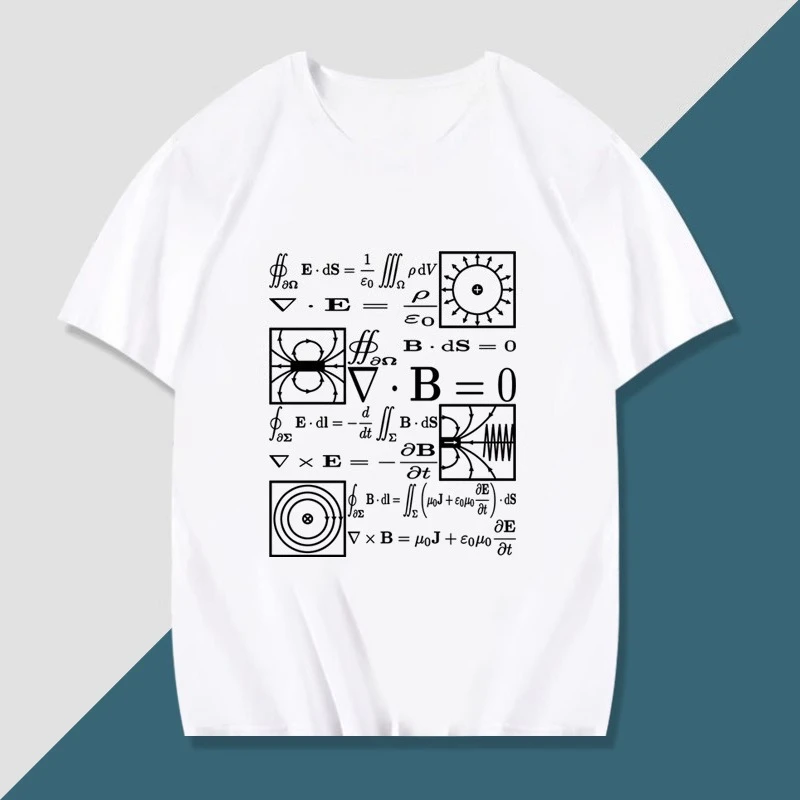 الفيزياء والكيمياء والرياضيات ماكسويل صيغة الإبداع المحملة الرجعية الشارع الشهير الملابس وصول جديد تي شيرتات قصيرة الاكمام بلايز #2