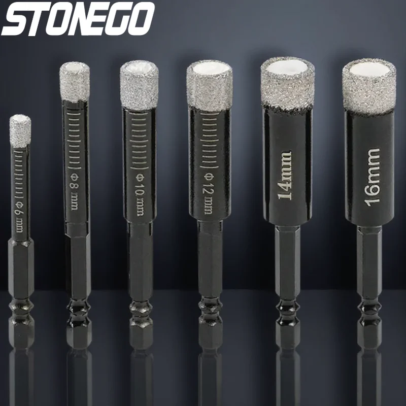 

Алмазное сверло для плитки, бетона, гранита, мрамора, сухой пайки, открывалка для отверстий с шестигранным хвостовиком, профессиональные каменные инструменты