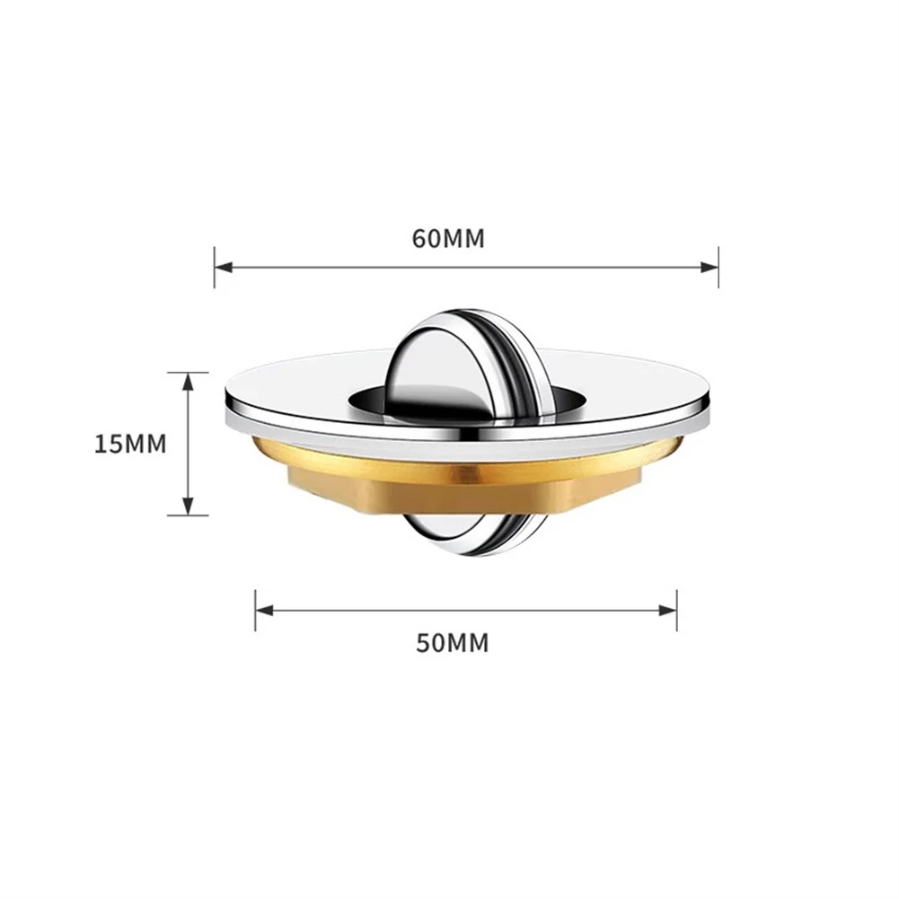 Basin Sink Drain Stopper Stainless Steel Flip Mechanism Designed for Standard 1.5 Inch Drain Fitting Compatibility