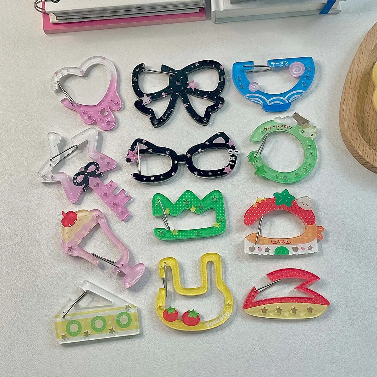 Acrylic Carabiner Cute Charms Journal Decor Korean Style Keychains