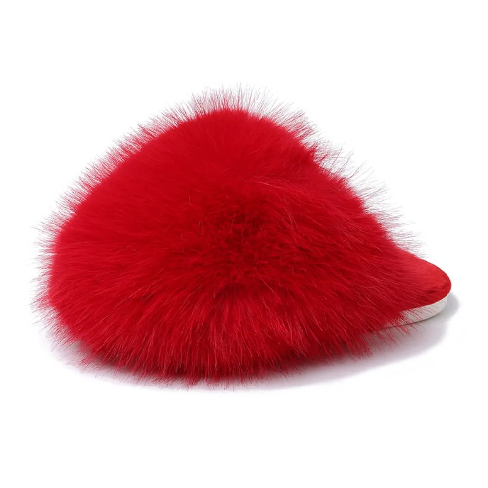 Winterfellige Damen-Hausschuhe, bequeme Flip-Flops, flache Pantoffeln, Indoor-Schlafzimmer-Plüschschuhe für Damen – Detail 31