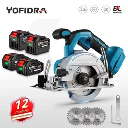 YOFIDRA Brushless 5In 125MM Electric Circular Saws Adjustment Woodworking Electric Cutting Tool Fit For Makita 18V Battery Pin