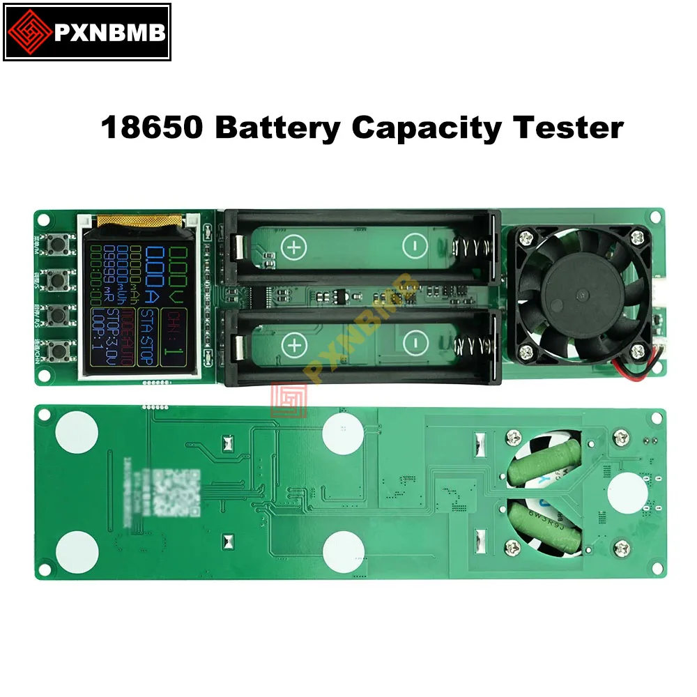 

2-канальный тестер емкости аккумулятора 18650, MAh MWh, цифровой измеритель внутреннего сопротивления с функцией заряда и разряда 1 А, охлаждающий вентилятор, 5 В постоянного тока