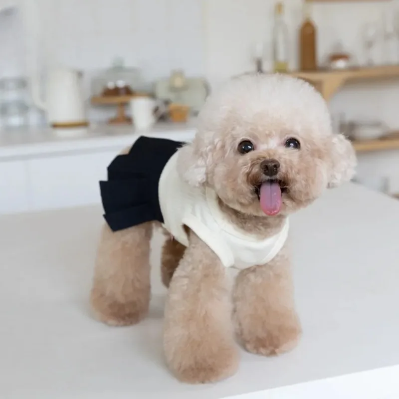 Cute Pet Dog Clothes School Uniform Pleated Skirt Vest Skirt Fashion Teddy Clothes for Small Dogs Dog Dresses Puppy Clothing