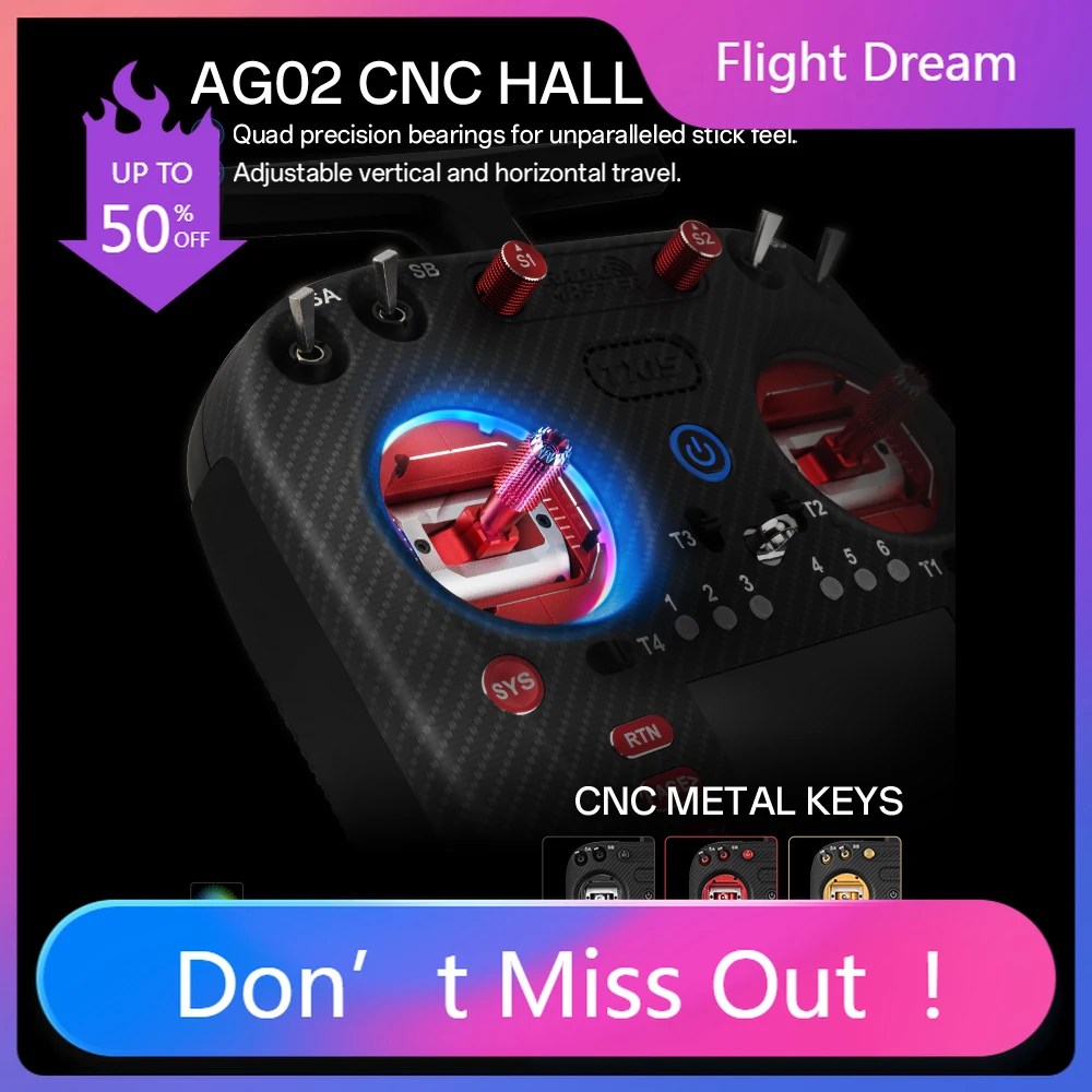 

NYRadioMaster TX15 MAX Remote Control ELRS Open Source System Left Hand AG02 CNC Metal Joystick