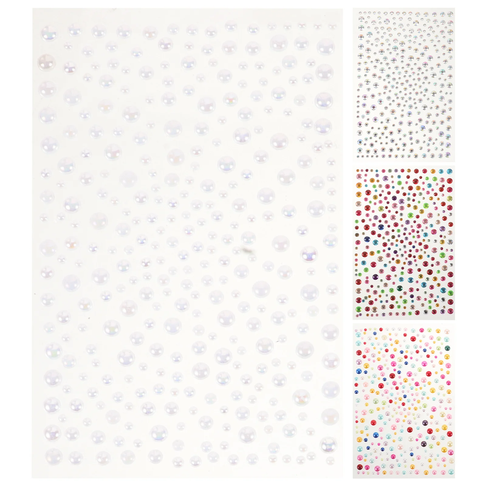 

4Pcs Adhesive Face Crystal Jewels Featuring Pearls and Ab Rhinestones Reusable Fancy Stickers for Makeup Nail Hair Festival