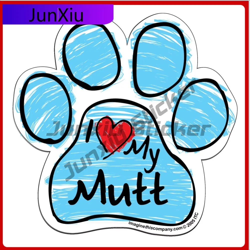 

Mutt Blue Scribble Paw Unique Car Laptop Window Bumper Waterproof Vinyl Decal Gift Aesthetic Cool Aesthetic Cute Cute Retro