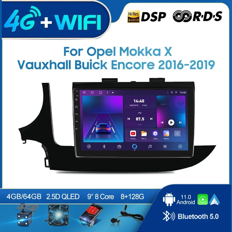 

QSZN For Opel Mokka X Vauxhall Buick Encore 16-19 2din Android 12.0 Car Radio Multimedia Video Player GPS Navigation 4G Carplay