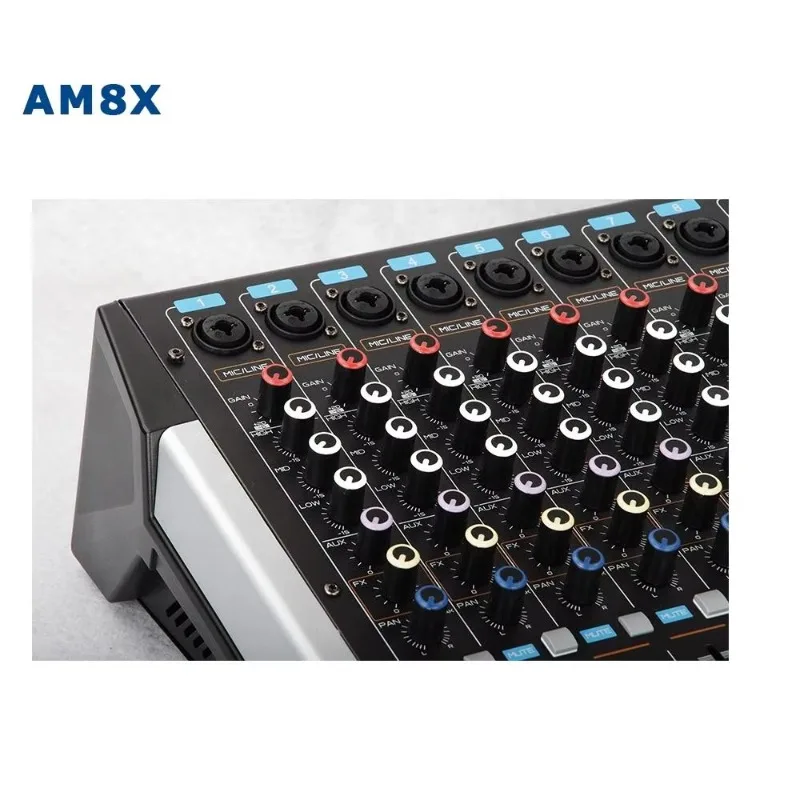 AM-8X RTS 8  ch annel Professional Audio Mixer MP3 Recording Passive Mixer Music Console