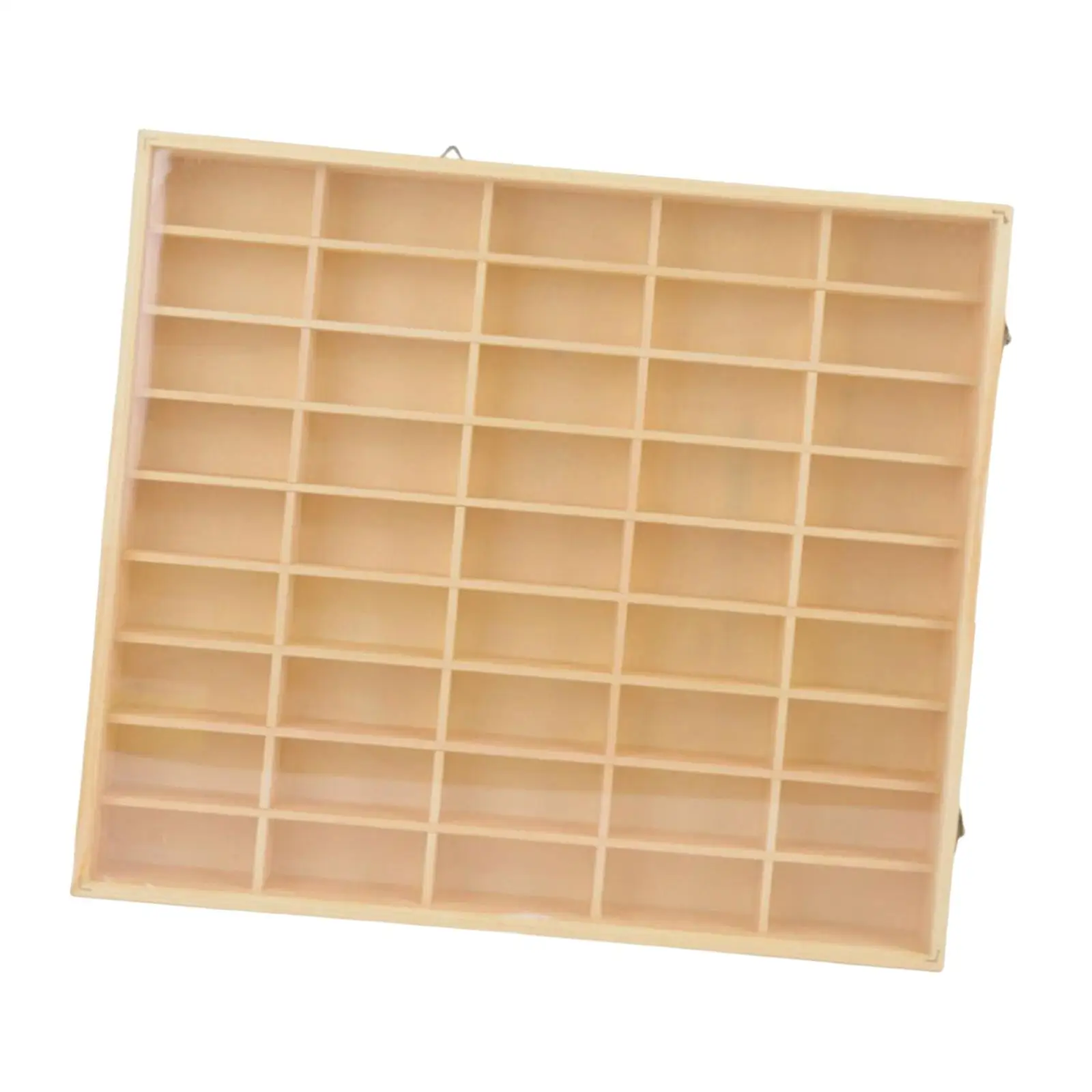 Solid Wood Display Rack Shelf Organizer Case with Grid Compartments for Model Toys Car Display and Decor