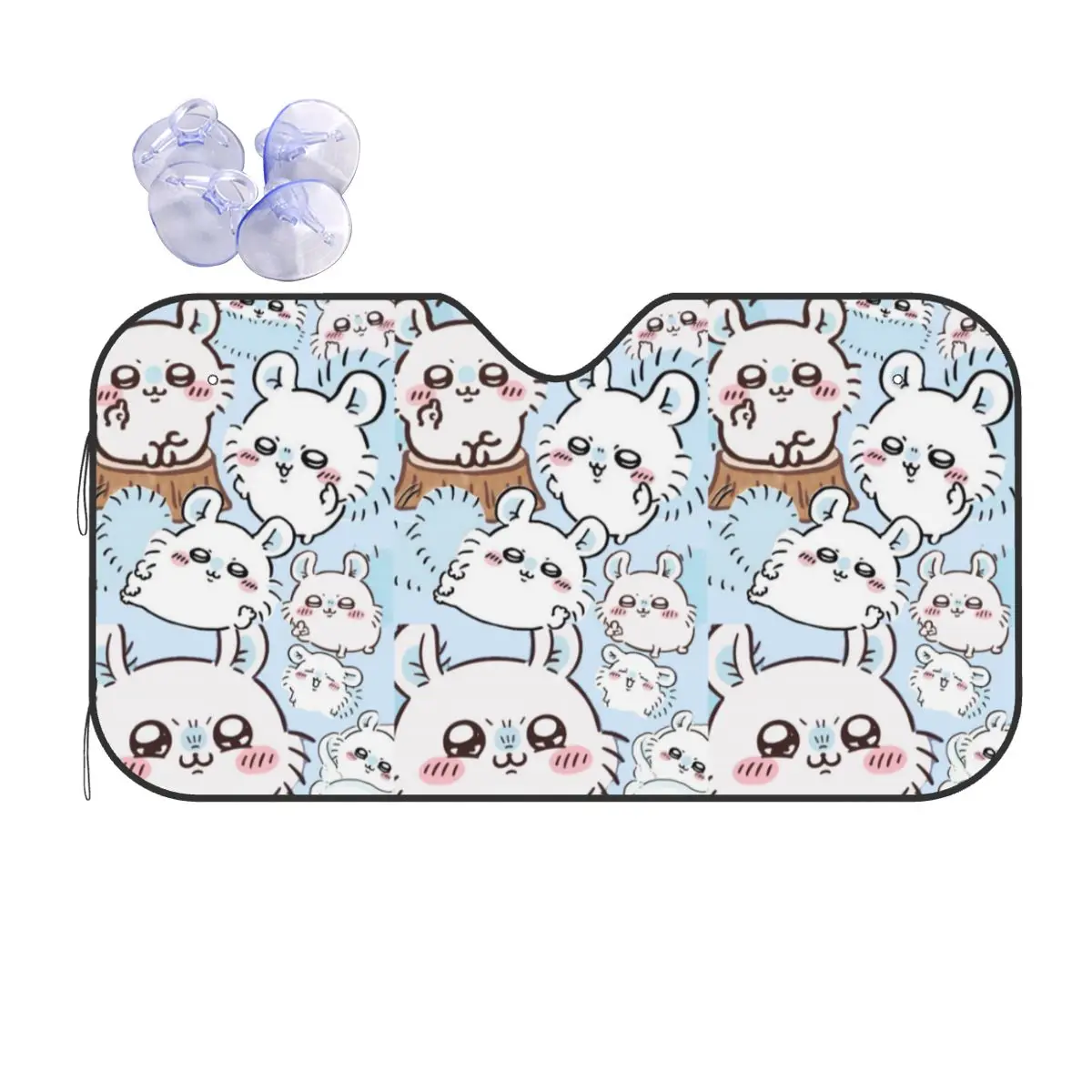 

Custom Funny Cartoon Chiikawaes Windshield Sunshade Folding Reflective Sun Blocker Front Window Shade Visor