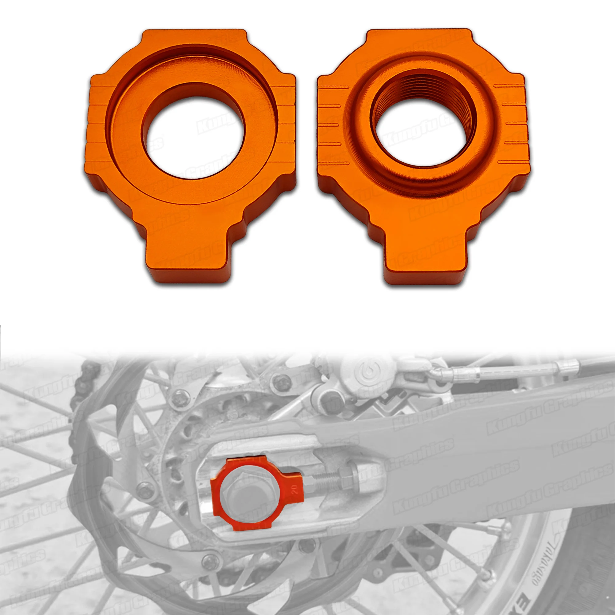 

Блоки задней оси JY Racing для мотоциклов, OEM-замена для SX SXF EXC EXC-F XC-F SMR TE FE TC FC, оранжево-серебристые