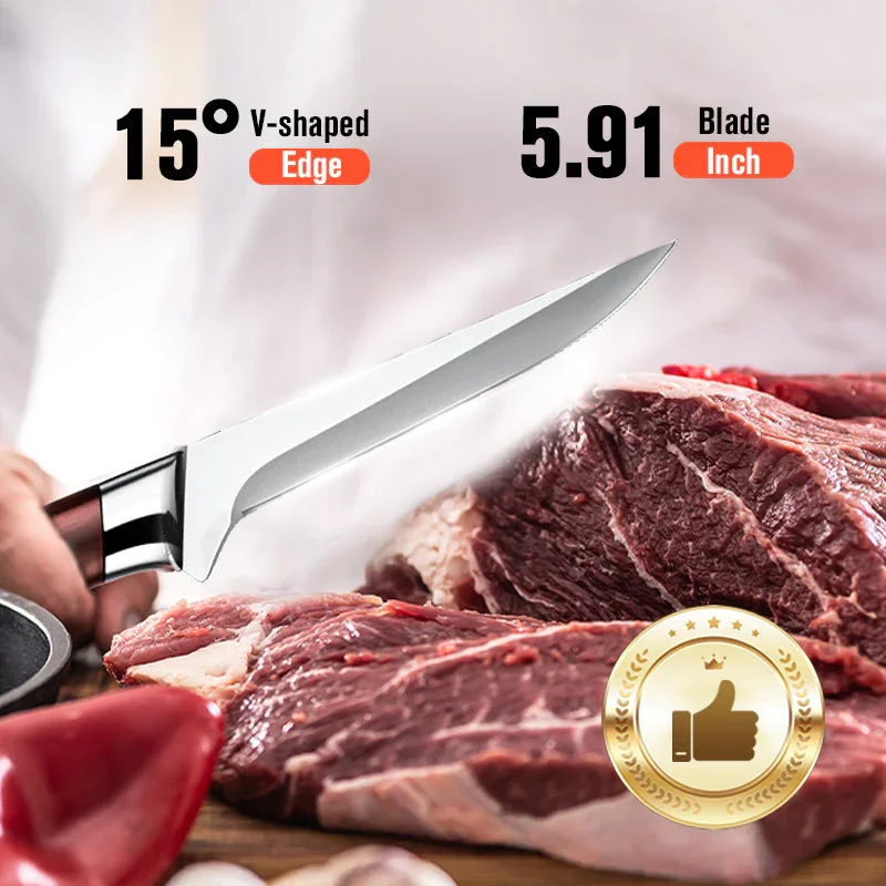 المهنية اليد مزورة فيليه سكين قطعة العاج سكين العظام اللحوم الفاكهة الأسماك الخضروات سكين الطاهي الفولاذ المقاوم للصدأ سكاكين المطبخ