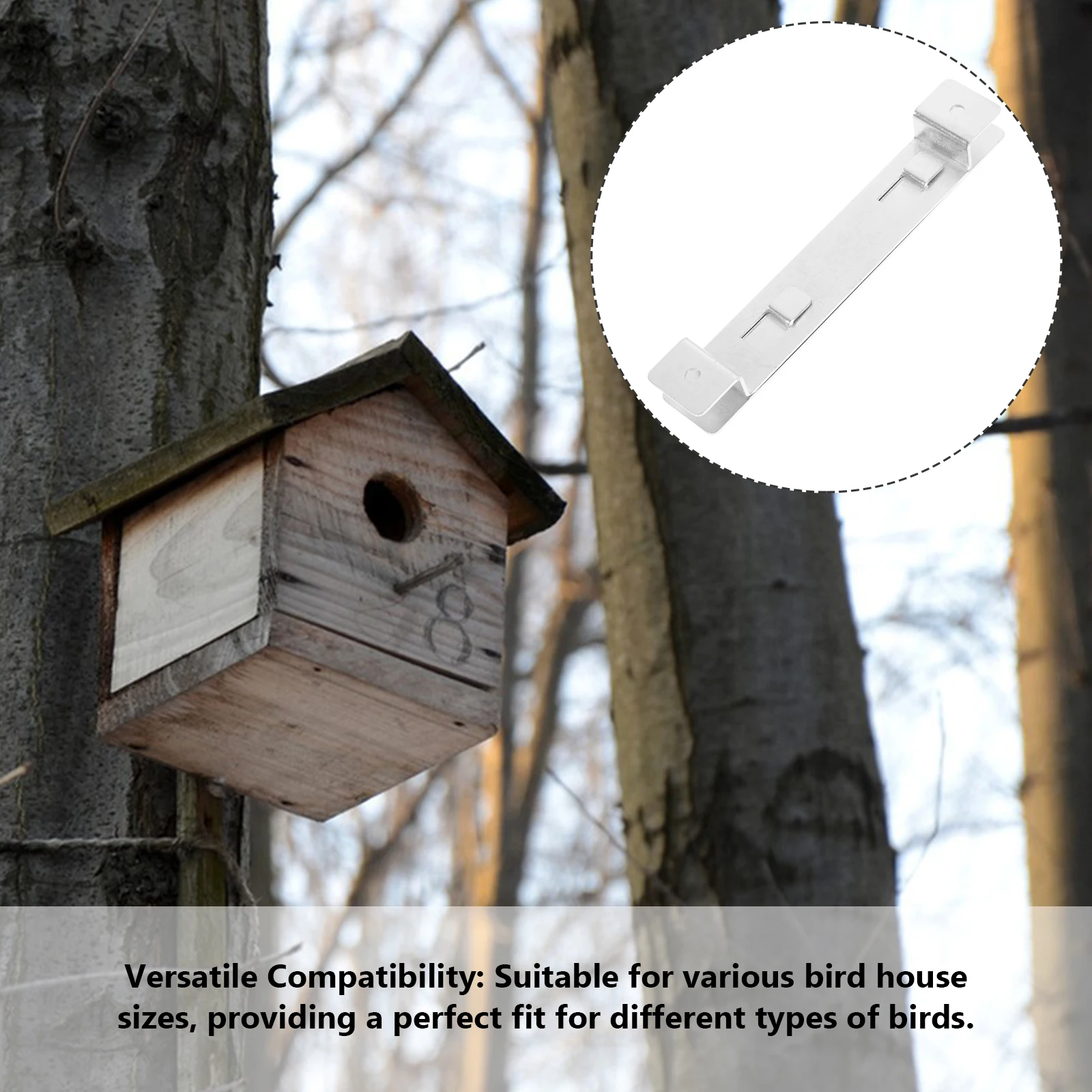 

1 Set Bird House Mounting Bracket Sturdy Steel Easy Installation Durable Holder Nest Box Fixer Hanging Rack Suitable Various