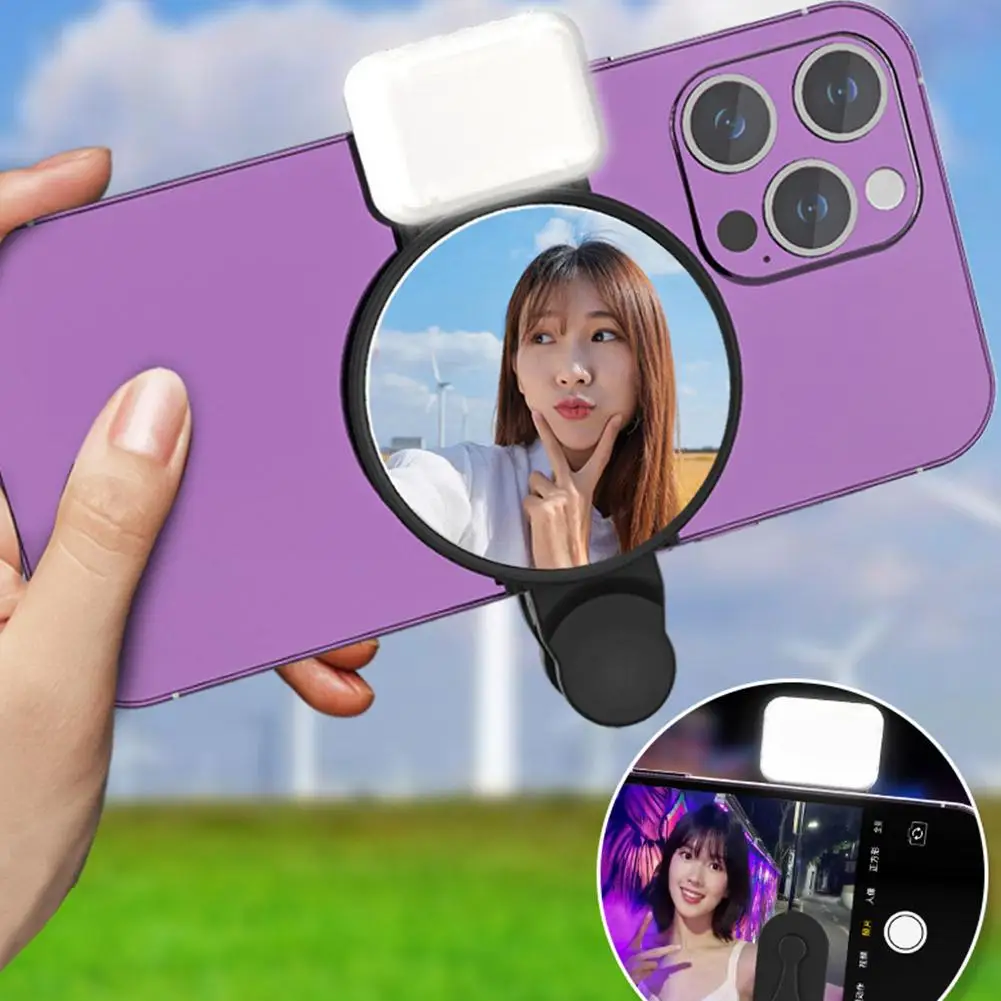 Smartphone Rear Selfie Mirror Clip Universal HD Reflective Phone Selfie Booster Live Streaming Photo Video Selfie Vlog Accessory