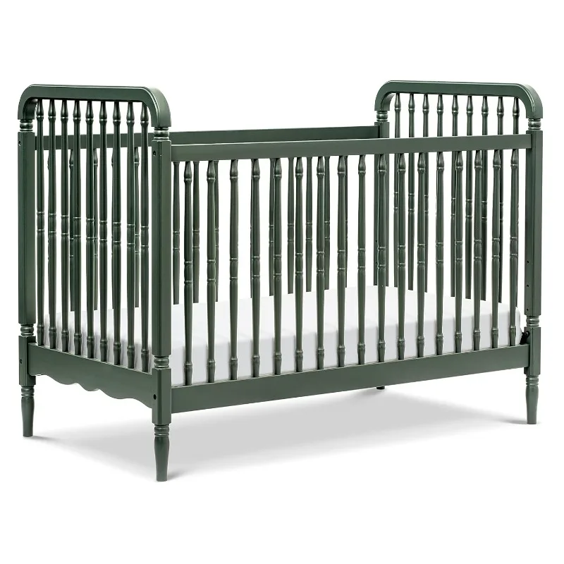 

Namesake Liberty 3-in-1 Convertible Spindle Crib with Toddler Bed Conversion Kit in Forest Green, Greenguard Gold Certified