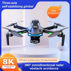 S135 GPS Drone 8K HD Podwójna kamera 5G WiFi 3-osiowy gimbal FPV Dron Laserowe unikanie przeszkód Silnik bezszczotkowy RC Quadcopter Drone Zabawka