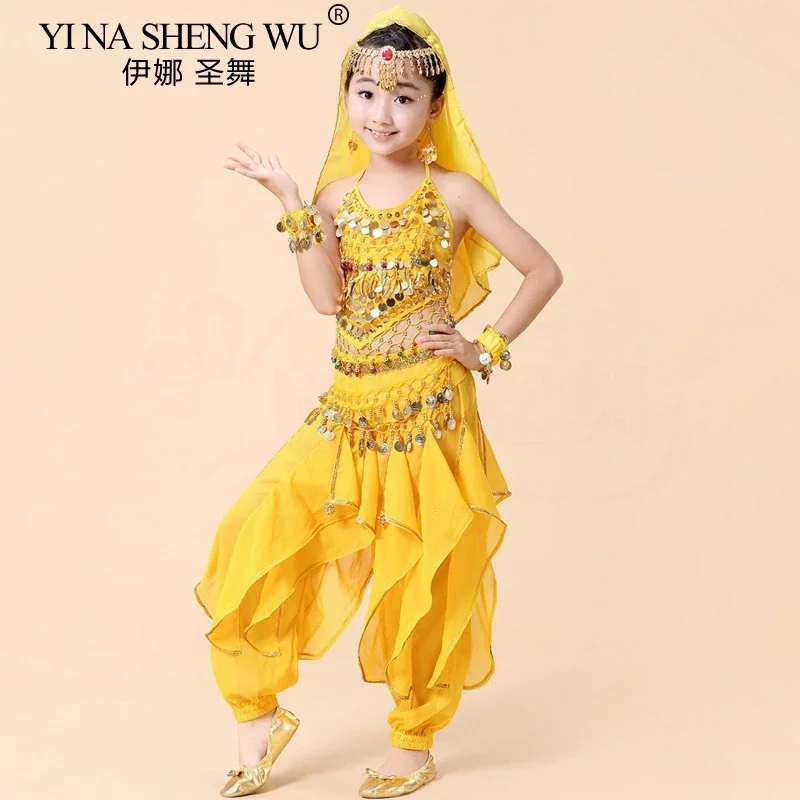 Children's Belly Dance Professional Costume Kids Indian Bellydance Clothes Girl Bollywood Dancing Stage Performing Wear Suit New