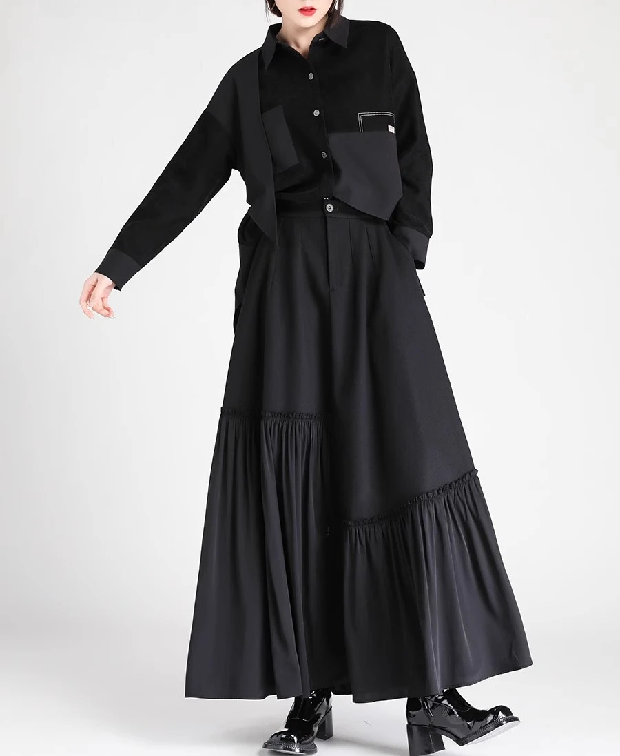 

Spring and Autumn New Women's Half Skirt, Fashionable and Personalized High Waist Long Skirt, Dark Style Half Skirt