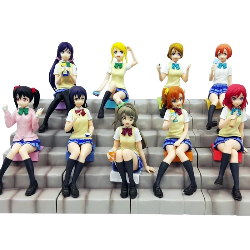 

BANDAI Love Live Kotori Minami Nozomi Tojo Party Team on The Steps Genuine Spot Hand-made Action Figure Model Toys