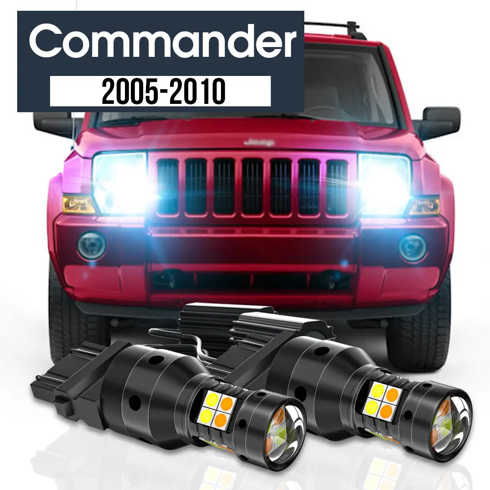 

2pcs LED Dual Mode Turn Signal+Parking Light Blub Lamp Canbus Accessories For Jeep Commander XK XH 2005-2010 2006 2007 2008 2009