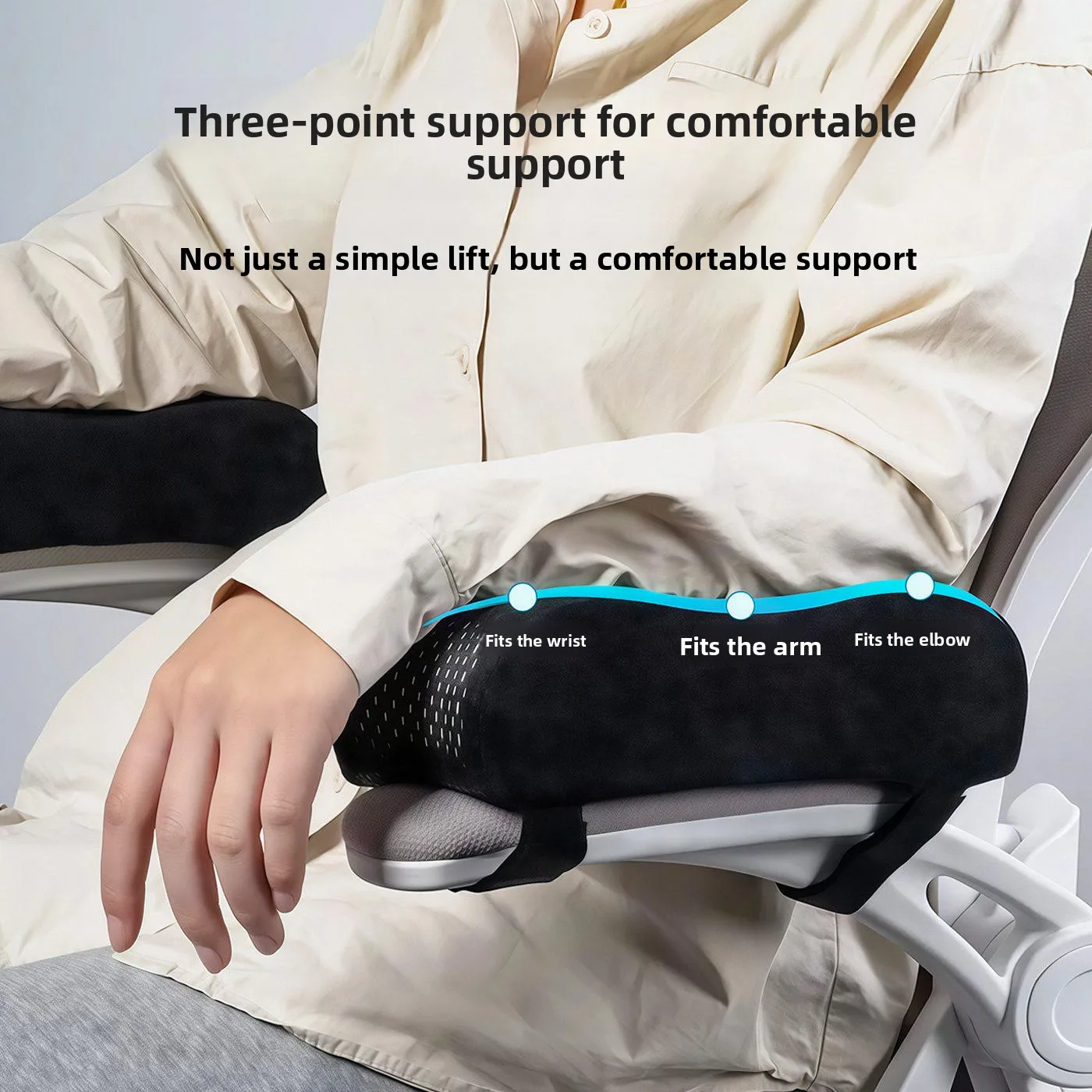 Thickened Memory Foam Armrest Pillow for Office Chair Gaming Chair Pad Sponge Armrest Pad Heightening Pad Armrest Cover