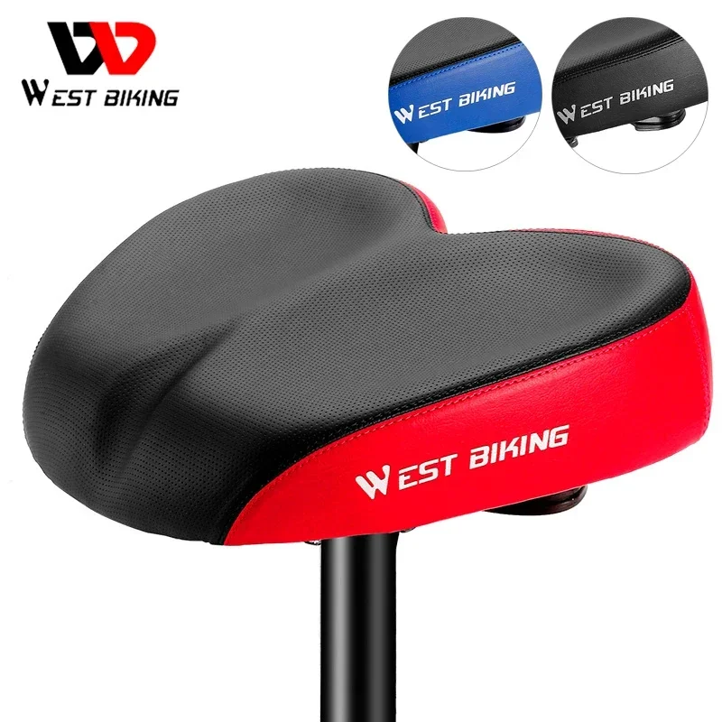 WEST BIKING No Nose Bicycle Saddle Ergonomic Widen Thicken Folding Electric MTB BMX Road Bike Seat Long Distance Cycling Cushion