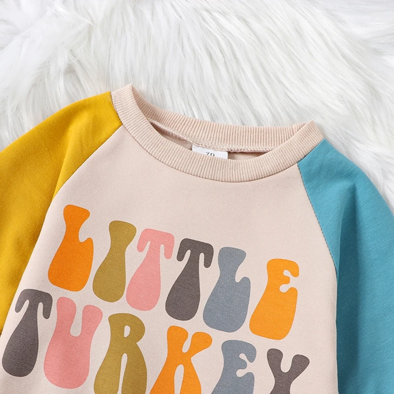 Omkzanbi My First Thanksgiving Day Baby Girl Boy Outfit Gobble Jumpsuit Turkey Romper Long Sleeve  Infant Fall Bodysuit