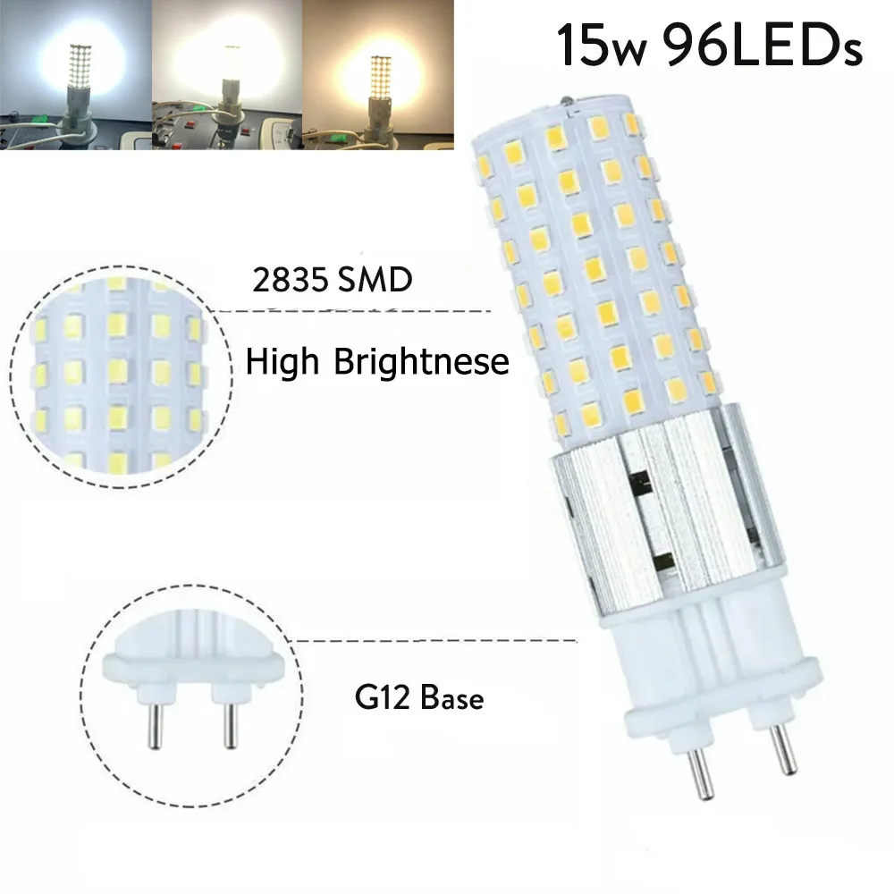 Imagem -04 - Lâmpadas de Milho Ultra-brilhantes Led G12 96led ac 85v265v Smd2835 Legal Neutro Quente Branco Home Lamp