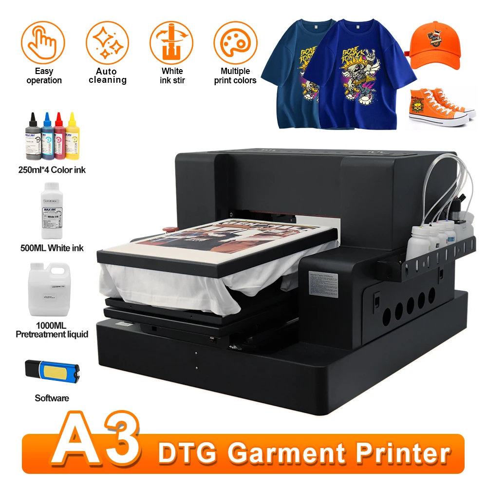 DTG Printer A3 L805 DTG Flatbed Printer Direct Print to Clothes A3 DTF T-shirt Printing Machine A3 DTG Direct to Garment Printer