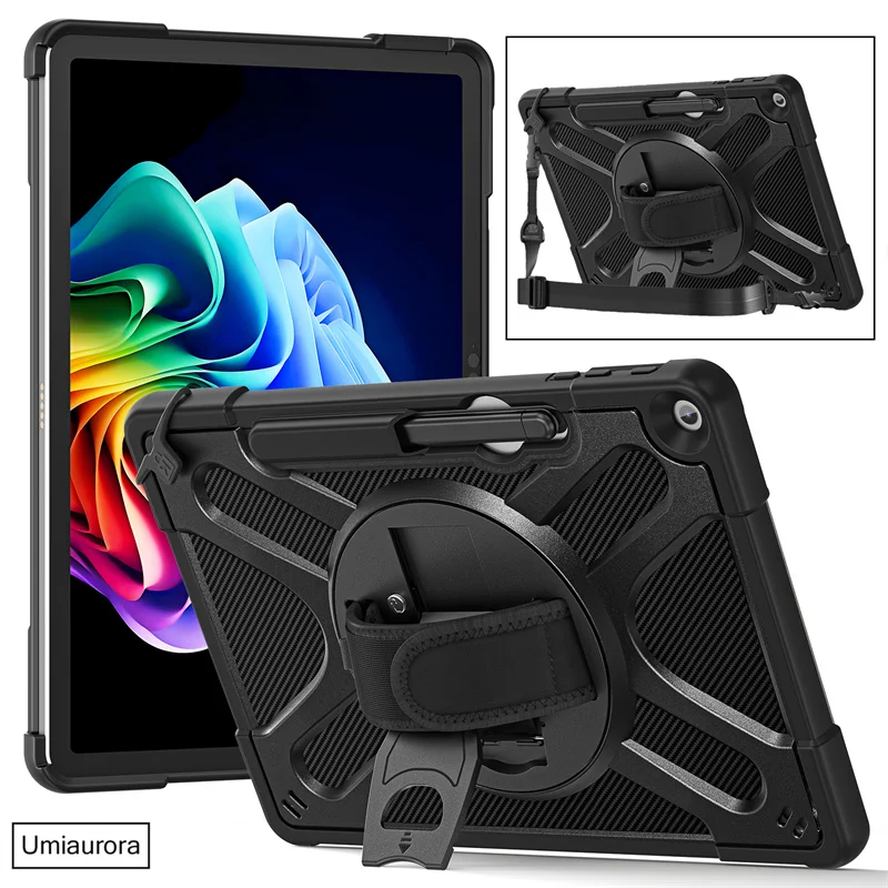 

For Microsoft Surface Pro12 Pro 12 12 inch 2025 360 Rotation Hand Shoulder Strap Stand Tablet Case Shell Protective Cover Funda