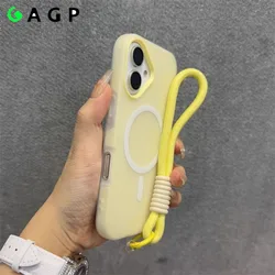 17 ProMax para Magsafe Jelly Candy Color contraste cordÃģn funda para iPhone 17 Air 16 15 14 13 Pro Max Plus 11 12 funda con correa para muÃąeca