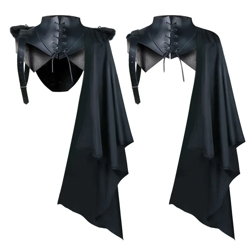 Costumes de Cosplay de ixMédiévale d'Halloween pour Homme, Accessoires de Vampire Gothique, oral alier, Châle, Armure, Everak, Capes à Capuche, Soldat Y