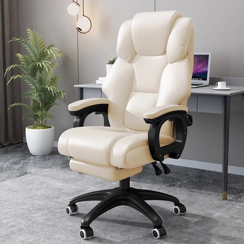 Free Shipping Organizer Office Chairs Roller Luxury Nordic Leather Work Chair Hairdressing Floor Cadeira Gamer Home Furniture