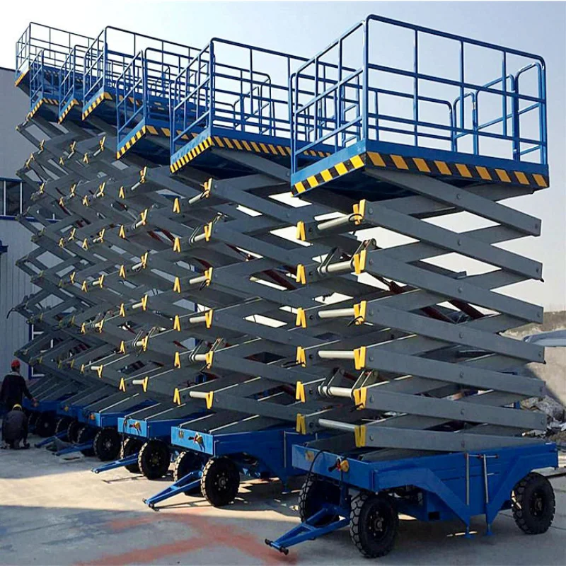 2023 Spot Supply Hydraulic Elevator Mobile Lifting Platform Driven Automatic Walking High Quality Scissors Lift Work Platform