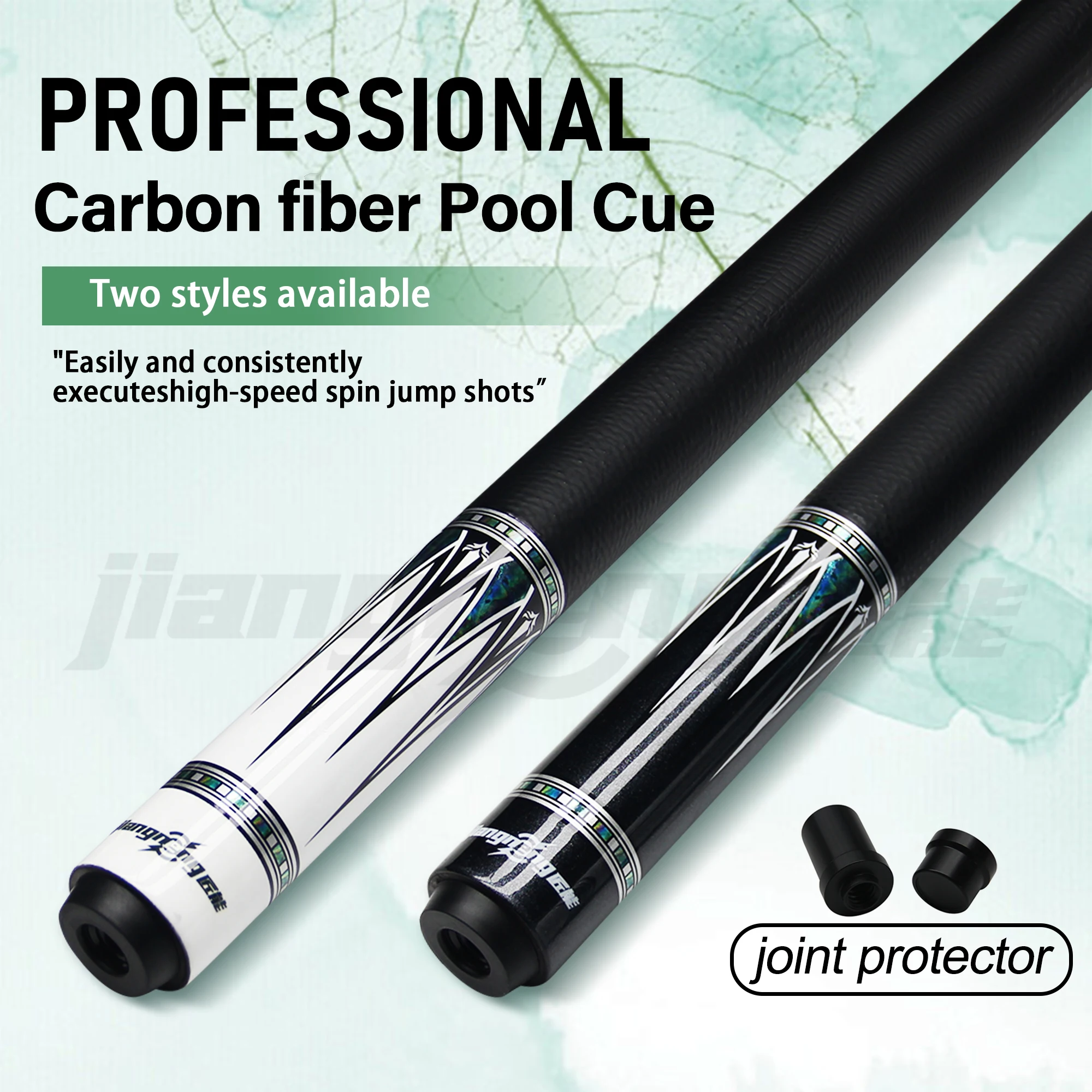 

Carbon fiber professional pool cue leather grip 12mmlow deflection, precision, 8/9 ball/Carom high-end competition gift58.46in