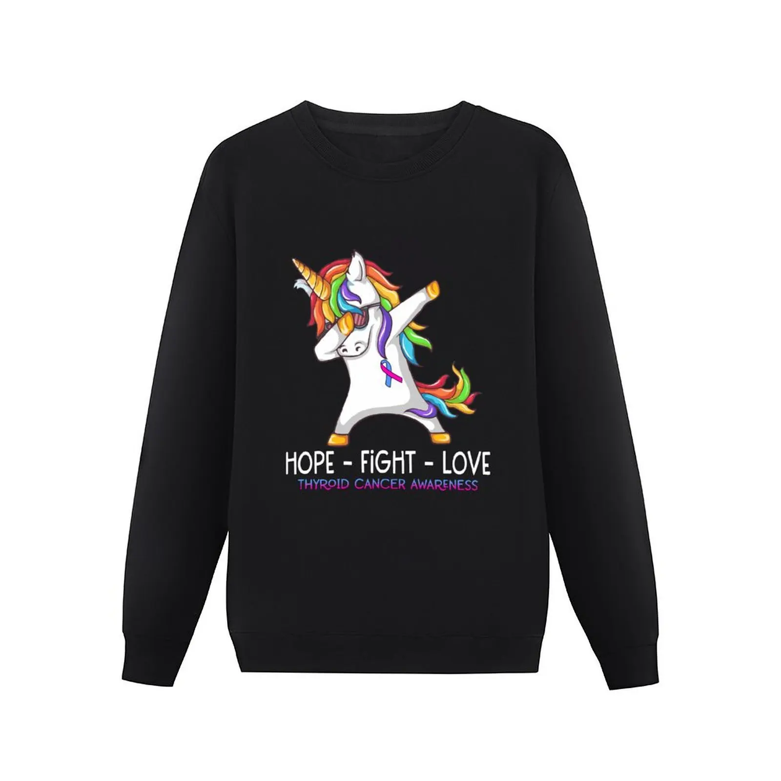 Hope Fight Love Thyroid Cancer Awareness Pullover Hoodie korean clothes men's coat sweatshirts for men