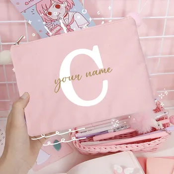 Sacs à cosmétiques de demoiselle d'honneur avec nom personnalisé, trousse de maquillage pour filles, pochette de toilette de voyage, cadeaux d'anniversaire de mariage pour elle 6