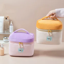 Cute Ladies Tote Travel Cosmetic Storage Bag Large Capacity Toiletry Makeup Pouch Portable Square Women Lint Zipper Bag