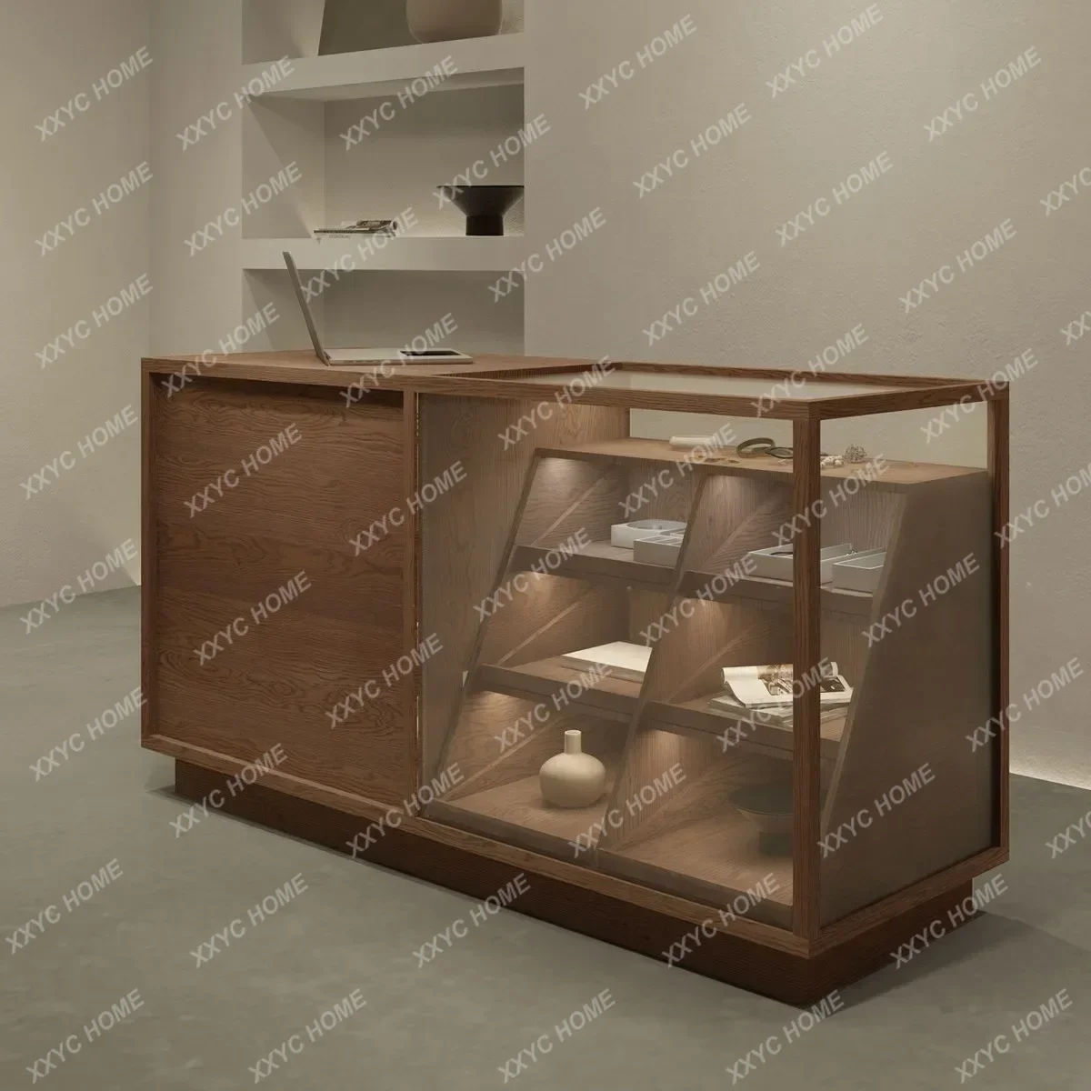 CXDZ  Clothing store cashier display glass counter jewelry store cashier Nakajima shoe cabinet props running water cabinet