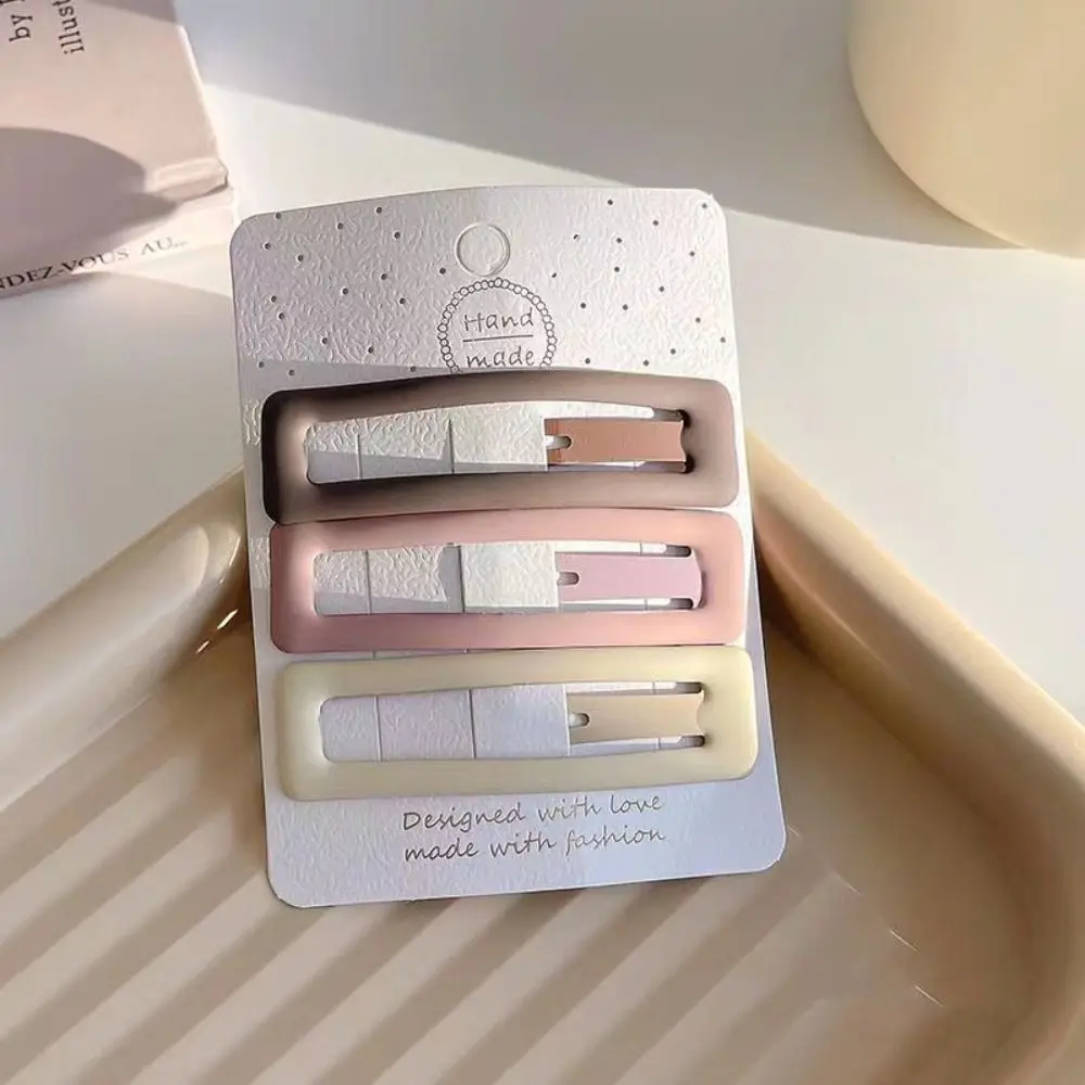 

3 шт./компл., милые металлические заколки со звездой Love BB, квадратные заколки с каплями воды Y2k, заколки для волос с геометрическим рисунком, боковая заколка для лба