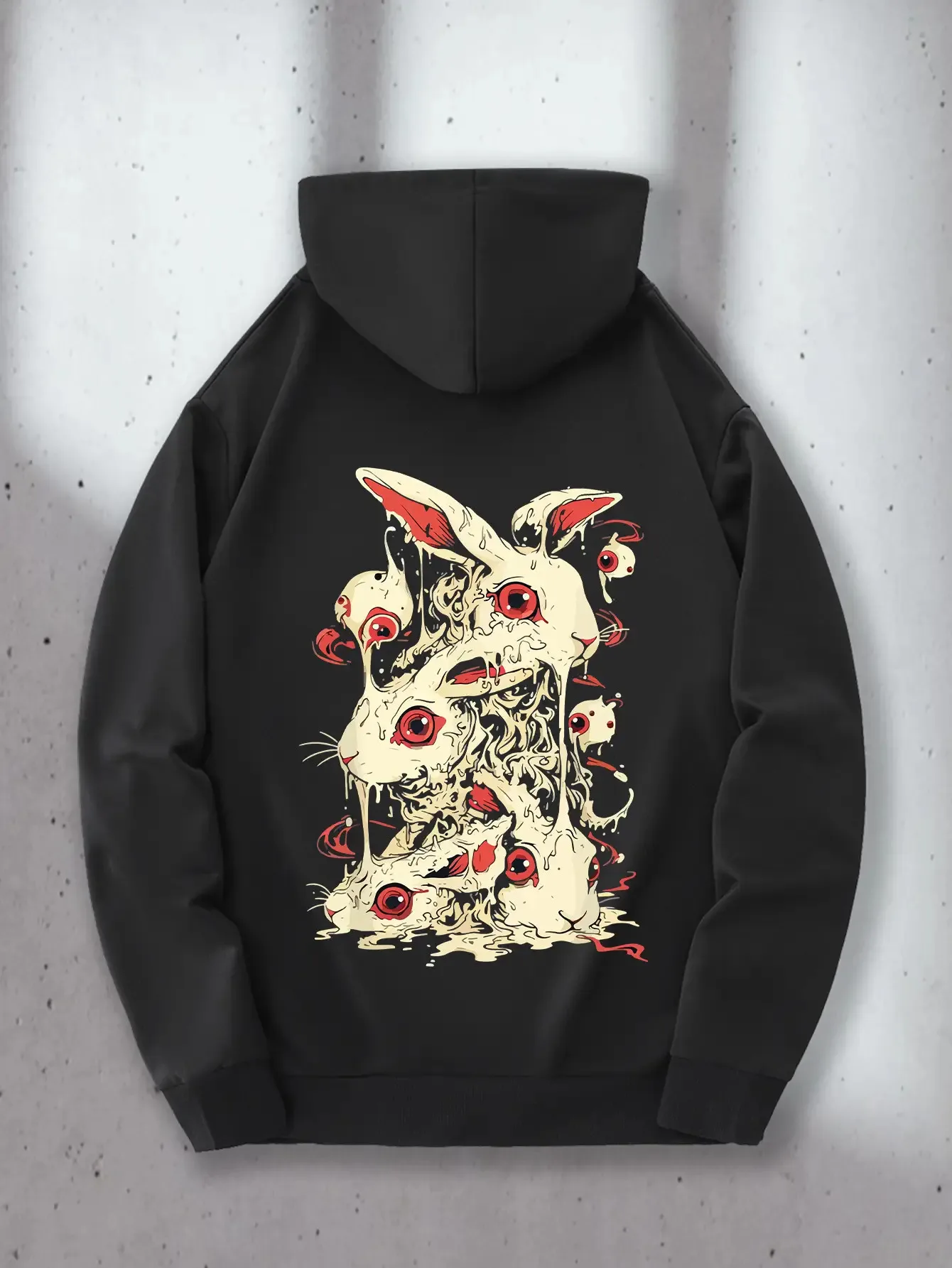 Herren-Hoodie – Leichter Pullover-Sweatshirt mit Vorderseitenmuster, Kängurutasche und Kordelzugkappe – Vier-Jahreszeiten-Freizeit-Streetwear