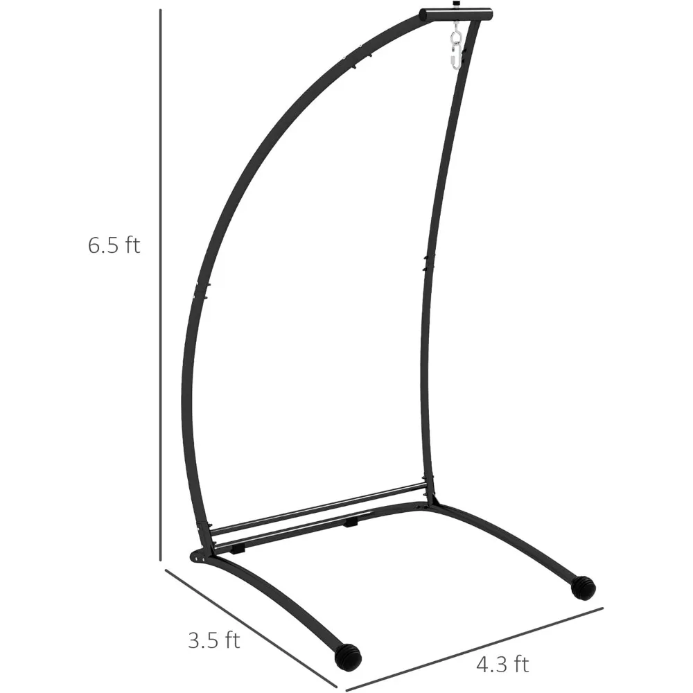 Hammock Chair, C Shape Hanging Heavy Duty Metal Frame Hammock Stand  Hanging Hammock Porch Swing Chair, Indoor & Outdoor Use