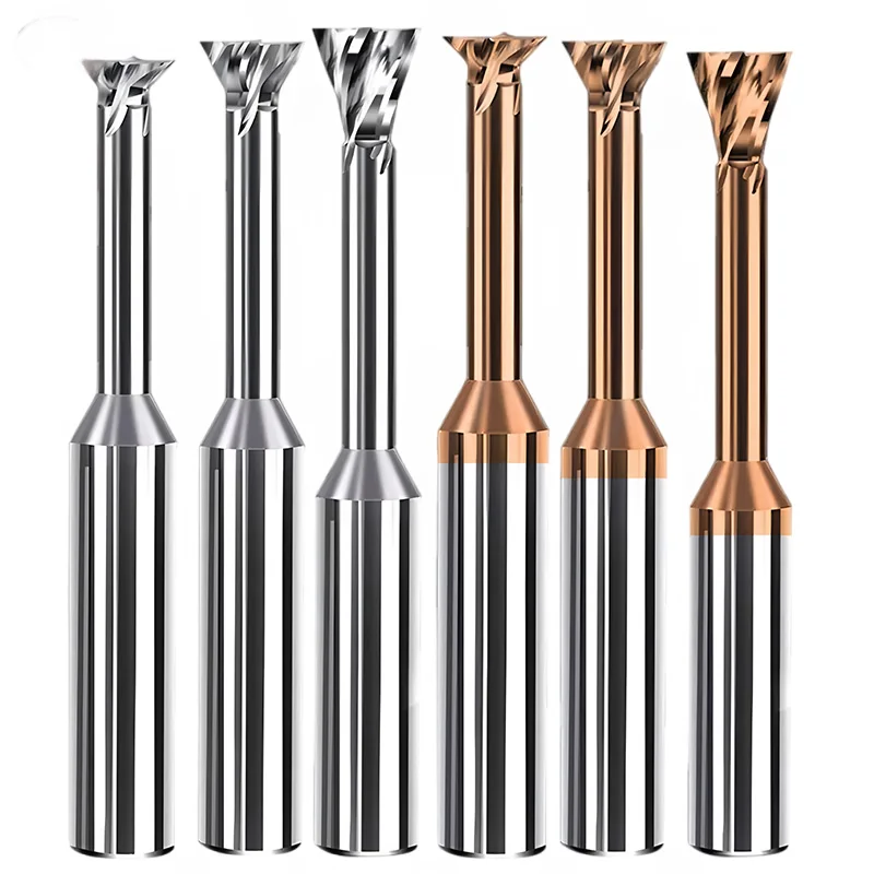 Dovetail Carbide 4-Flute Mill Cutter, 1-20mm Diameter Long Cutting Slot Tool for DIY Precision Machining